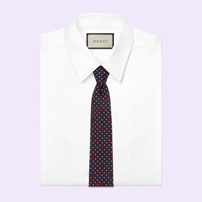 GUCCI Round Interlocking G silk tie outlook