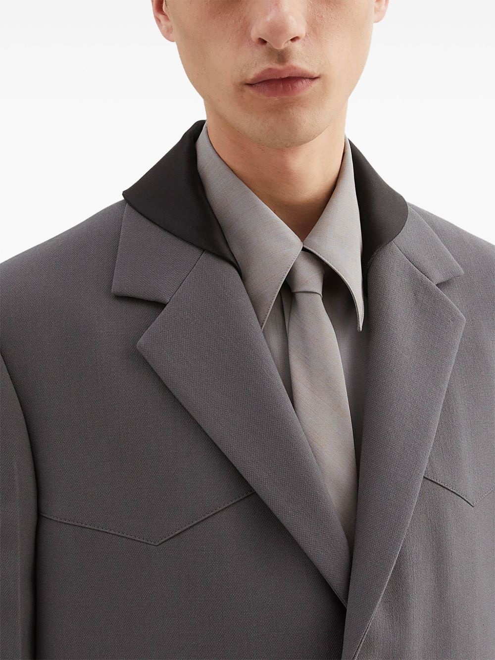 detachable-collar tailored jacket - 5