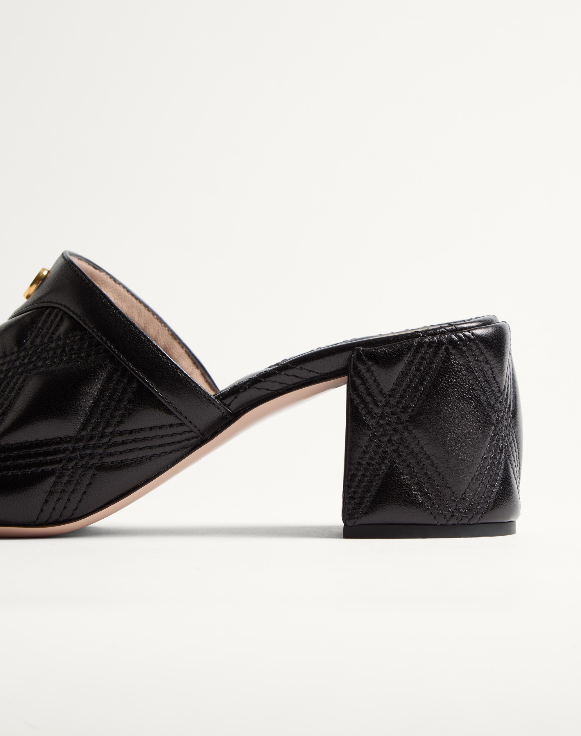 QUILTIE 67 QUILTED NAPPA LEATHER SLIDE SANDAL 60MM - 7