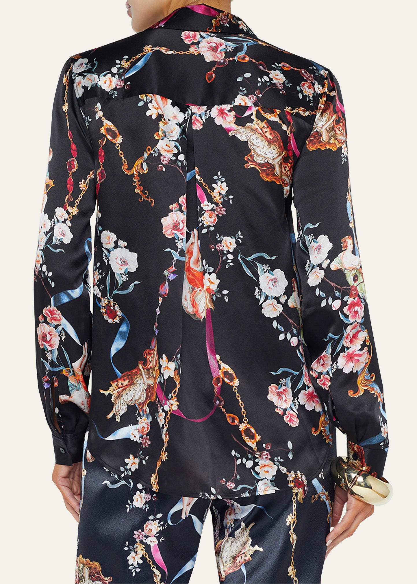 Tyler Floral Silk Button-Front Blouse - 3