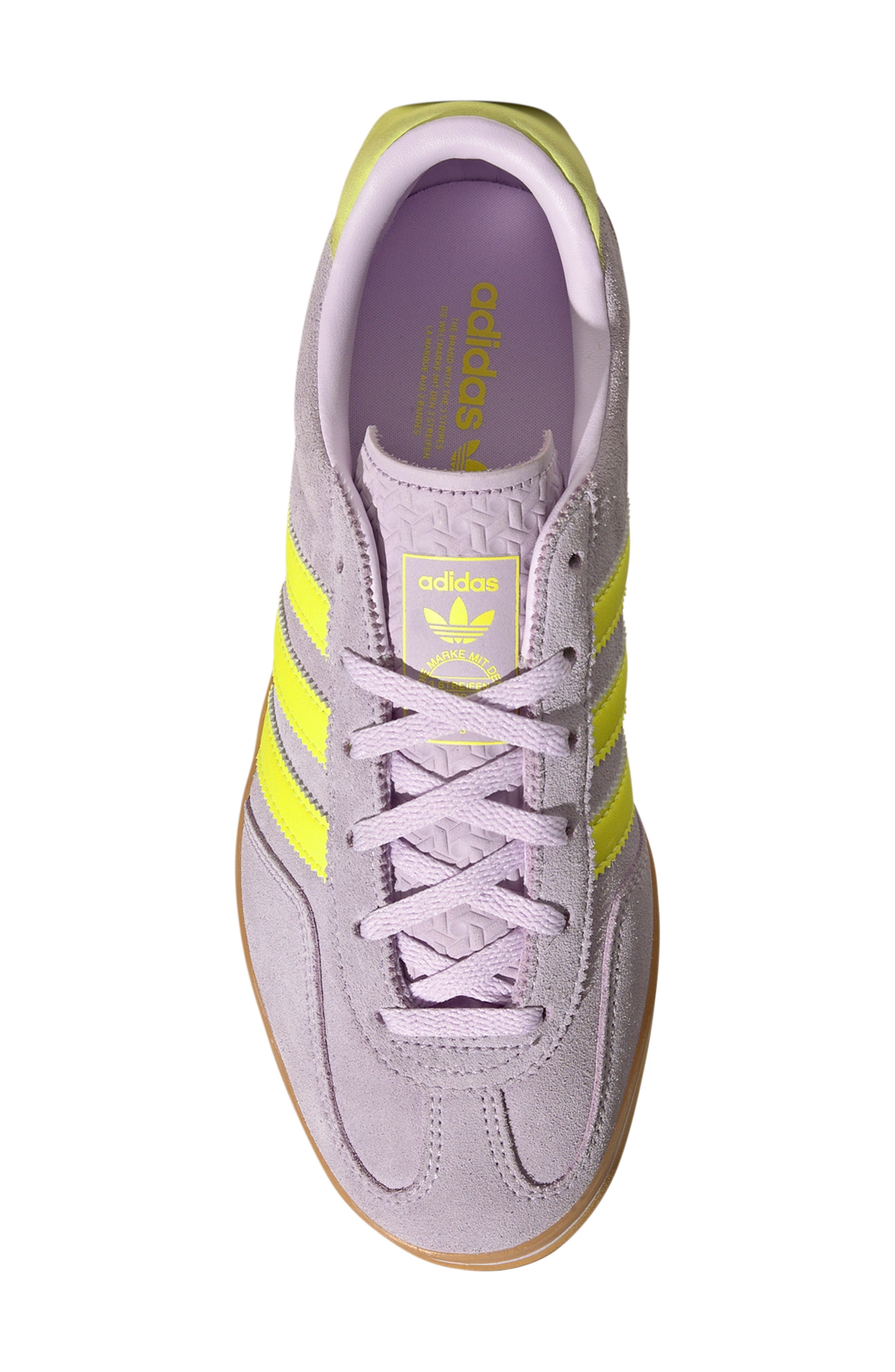 adidas Gazelle Stack Platform Sneaker in Ice Lavender/Yellow/Gum at Nordstrom - 4