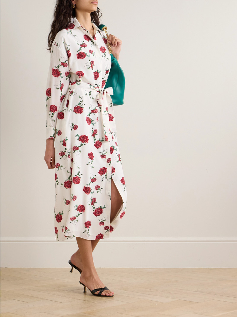 EMILIA WICKSTEAD Deirdre Belted Floral-print Silk-crepe Midi Shirt Dress outlook