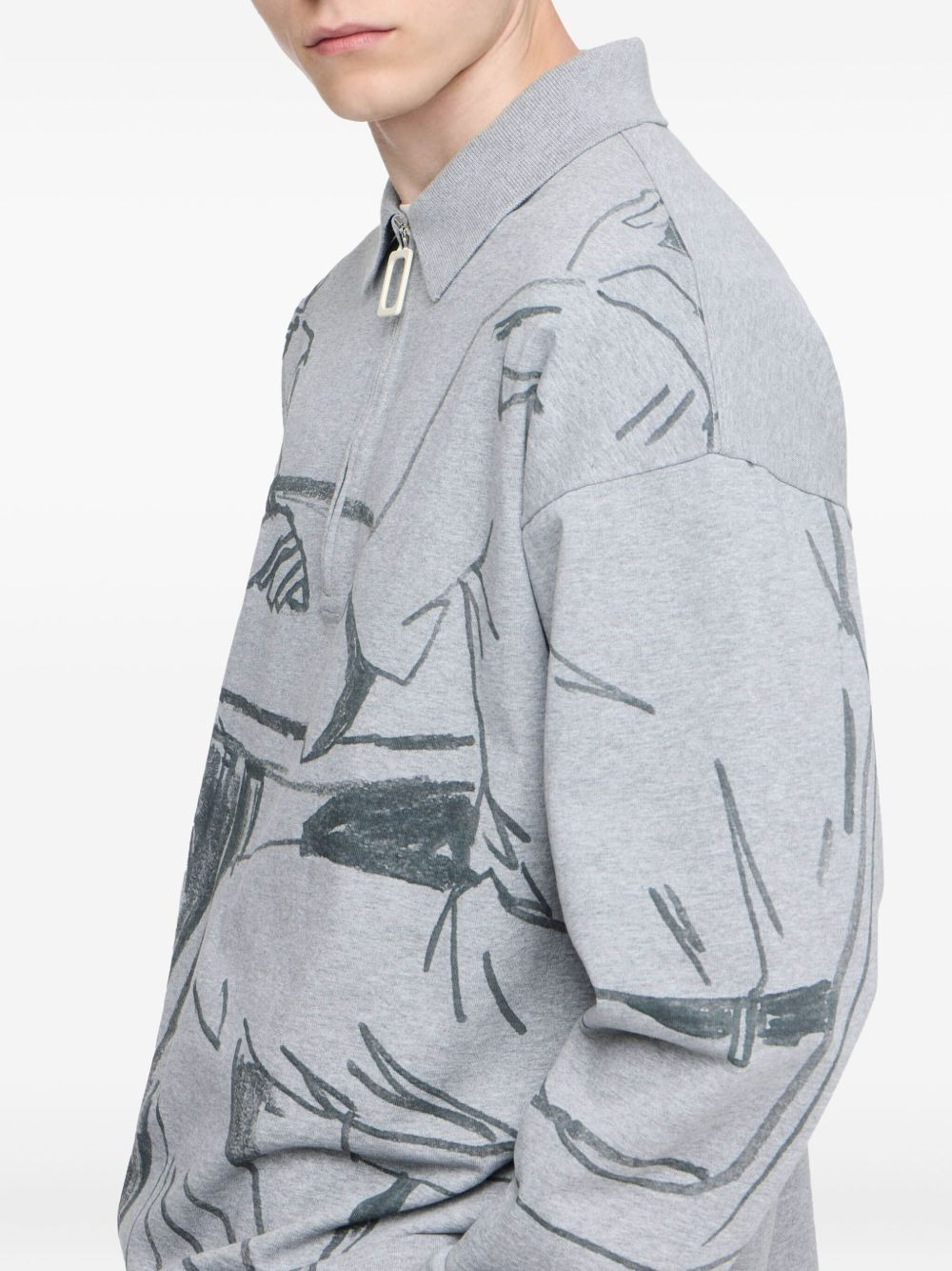 half-zip illustration sweatshirt - 4