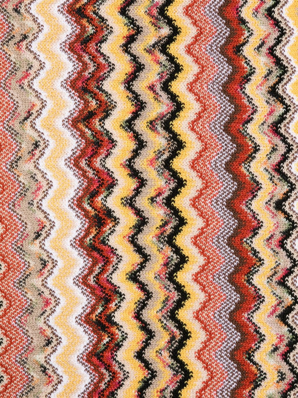 zigzag-pattern fringed scarf - 3