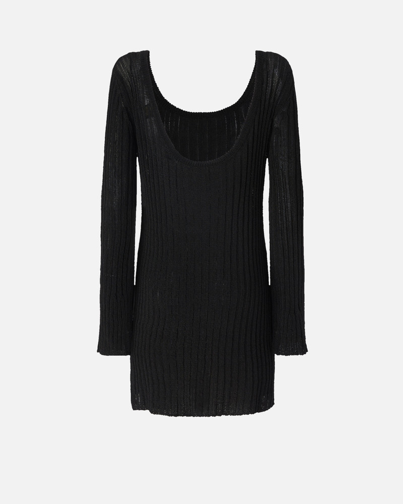 ROUND NECKLINE KNIT MINI DRESS - 1