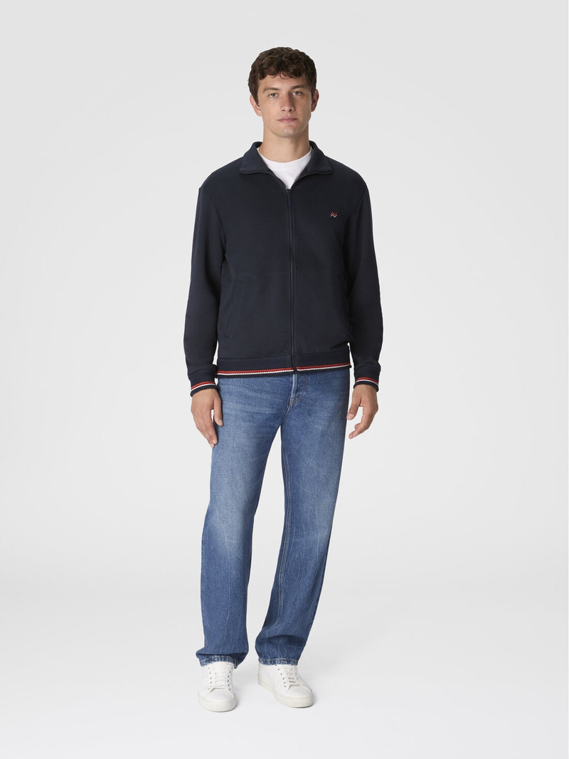 Missoni Zip-up high-neck sweatshirt with knit embroidery and logo outlook