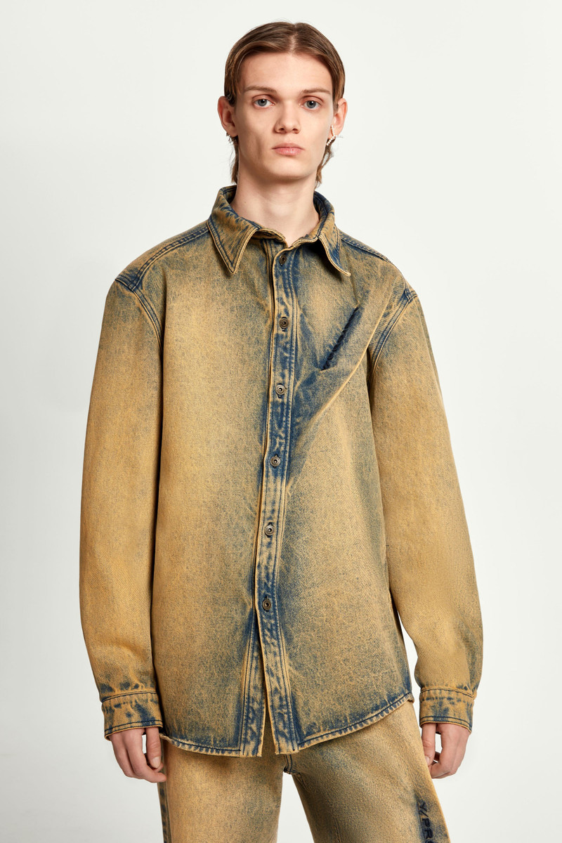 Pinched Logo Denim Shirt 3