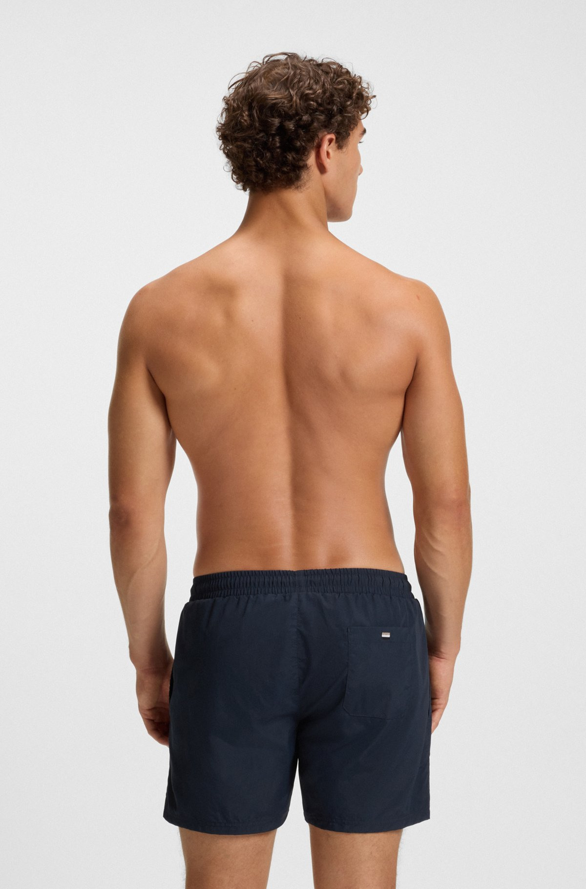 SWIM SHORTS WITH FOIL-PRINTED LOGO AND STRIPE - 4