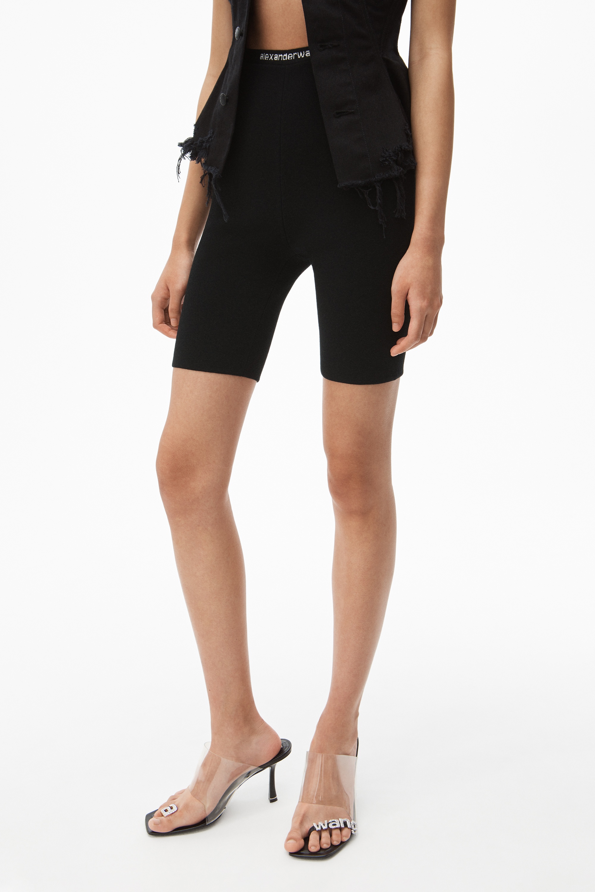 BIKE SHORT IN JACQUARD LOGO STRETCH KNIT - 3