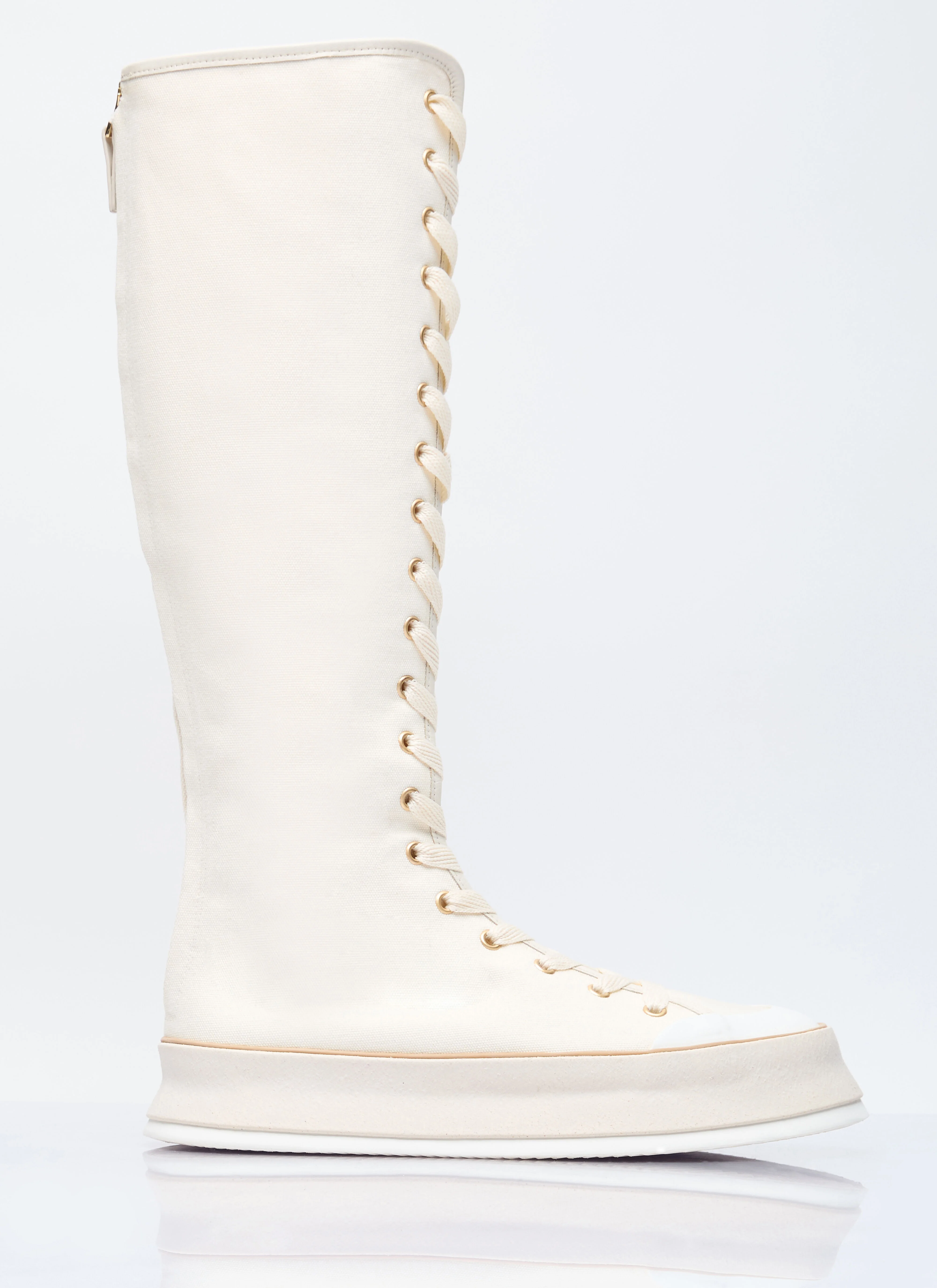 Canvas Lace-Up Boots - 1