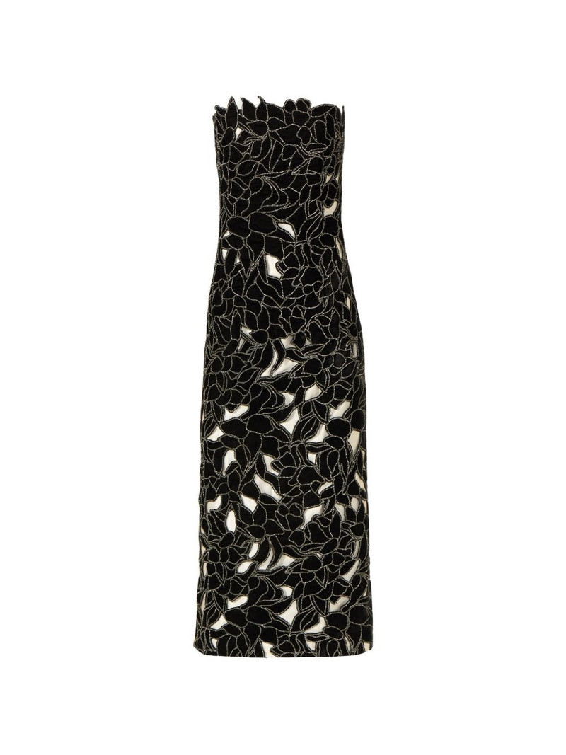 Nellia floral-cut strapless midi dress 1