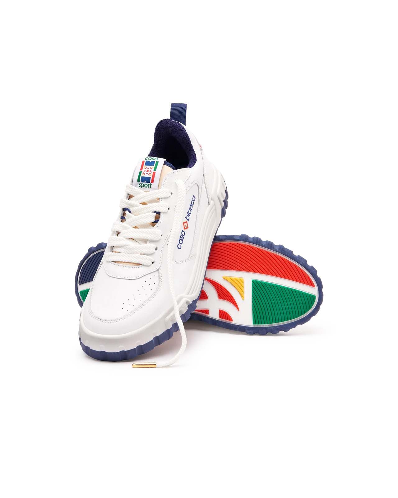 Womens The Court White & Navy Sneaker - 5