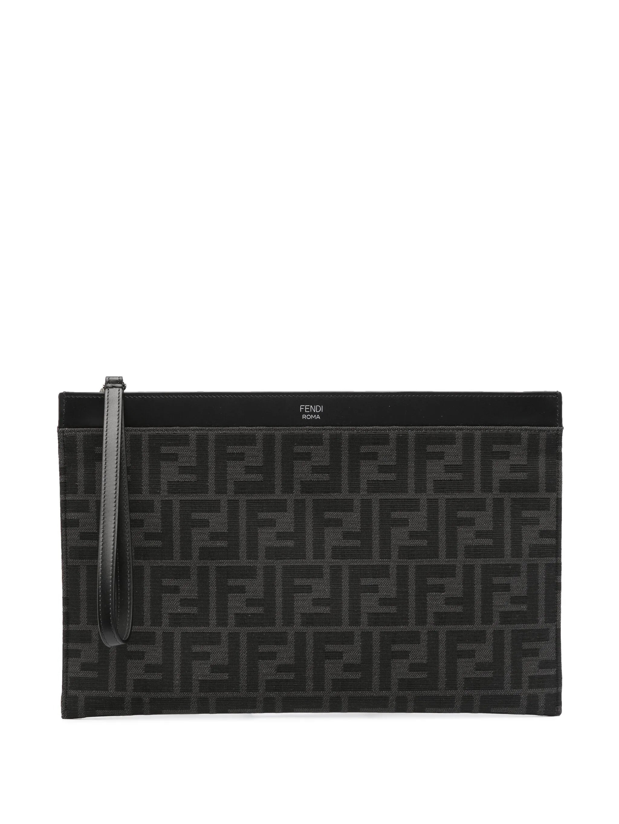 Fendi FF-logo Leather Clutch Bag - 1