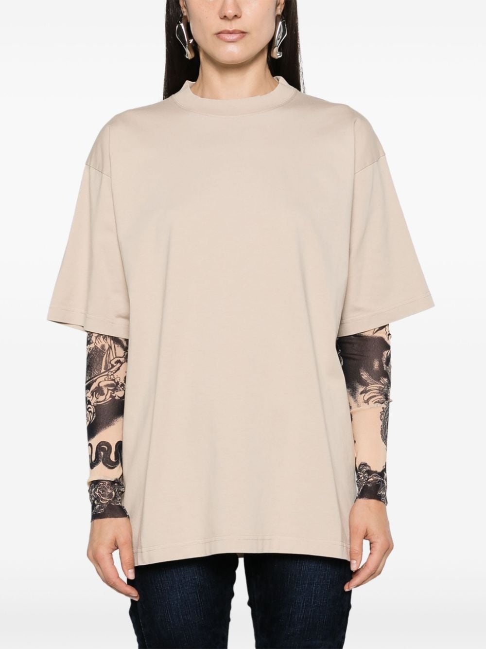 rhinestoned cotton T-shirt - 3