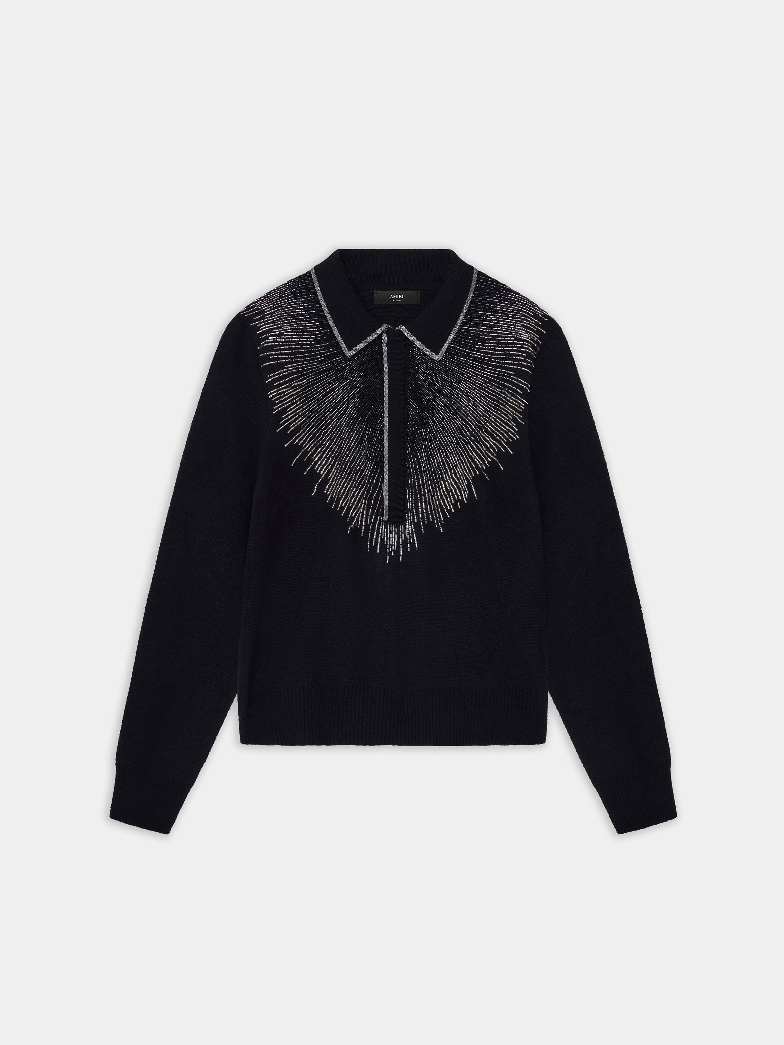 CRYSTAL LONG SLEEVE POLO - 1