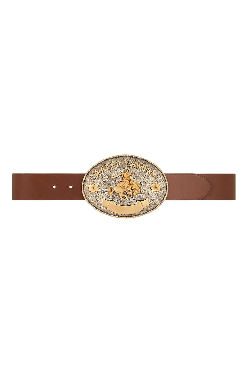 Rodeo-Buckle Wide Belt - Brown 1