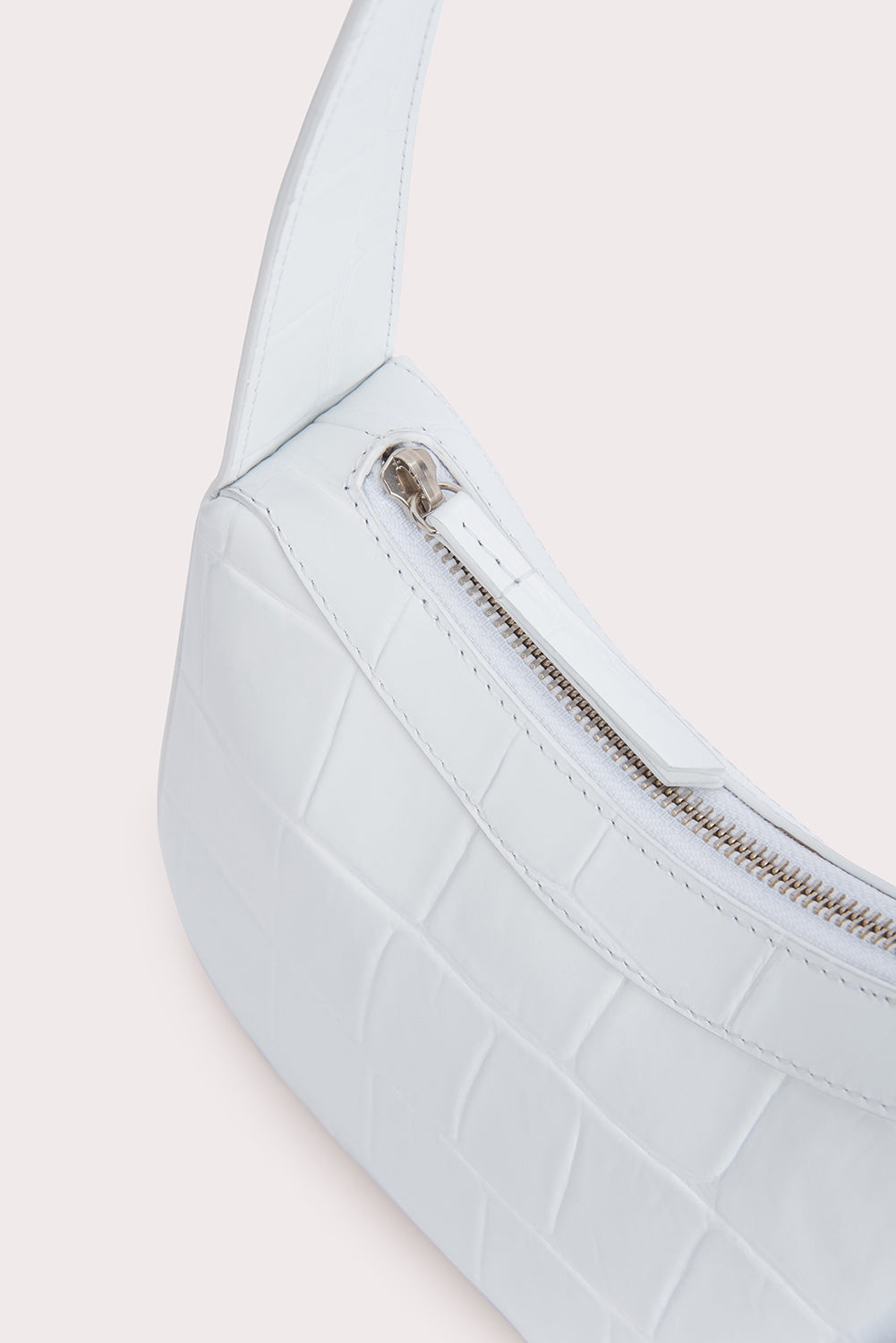 Kiki White Maxi Croco Embossed Leather - 3