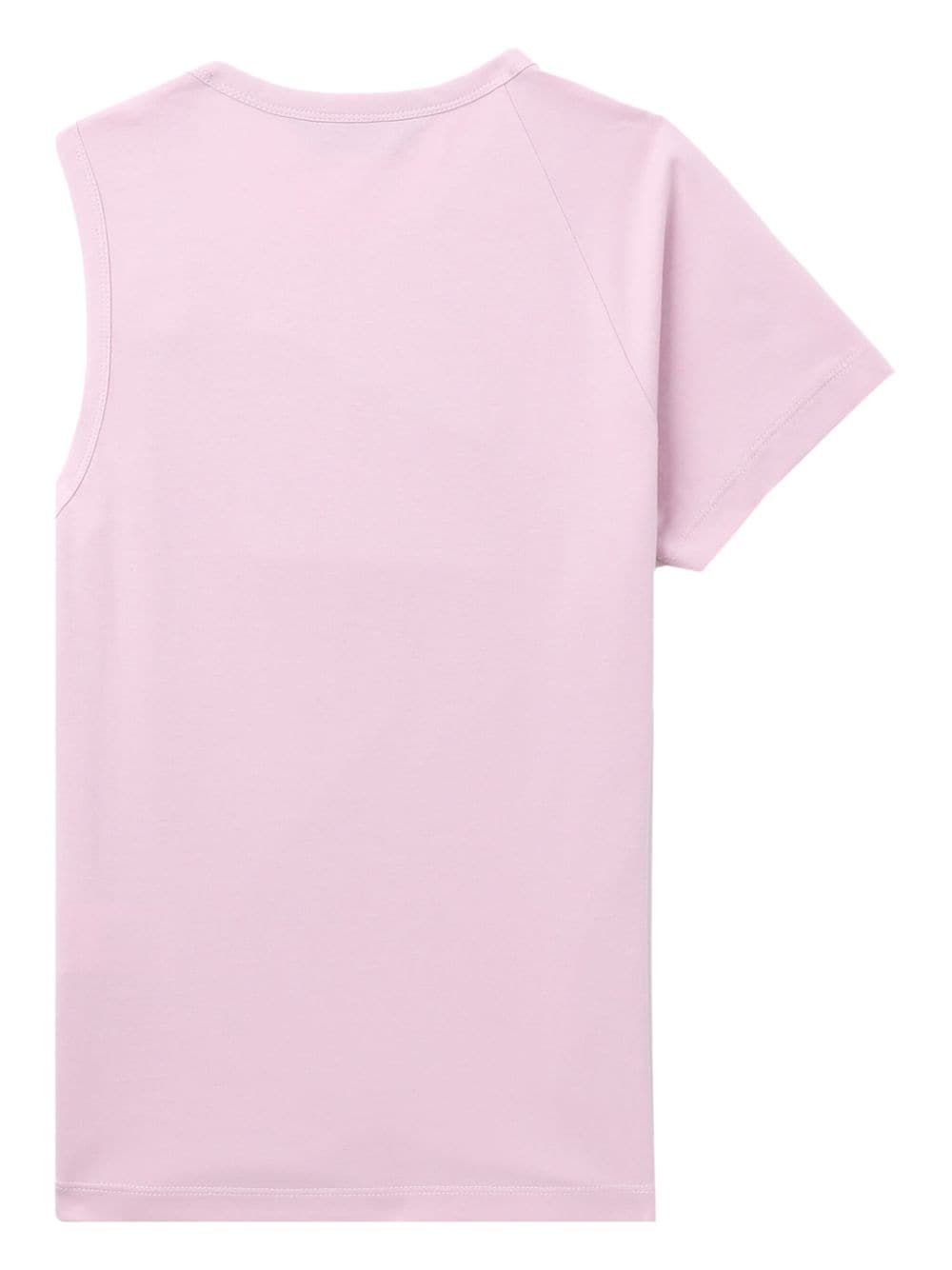 single-sleeve cotton T-shirt - 6