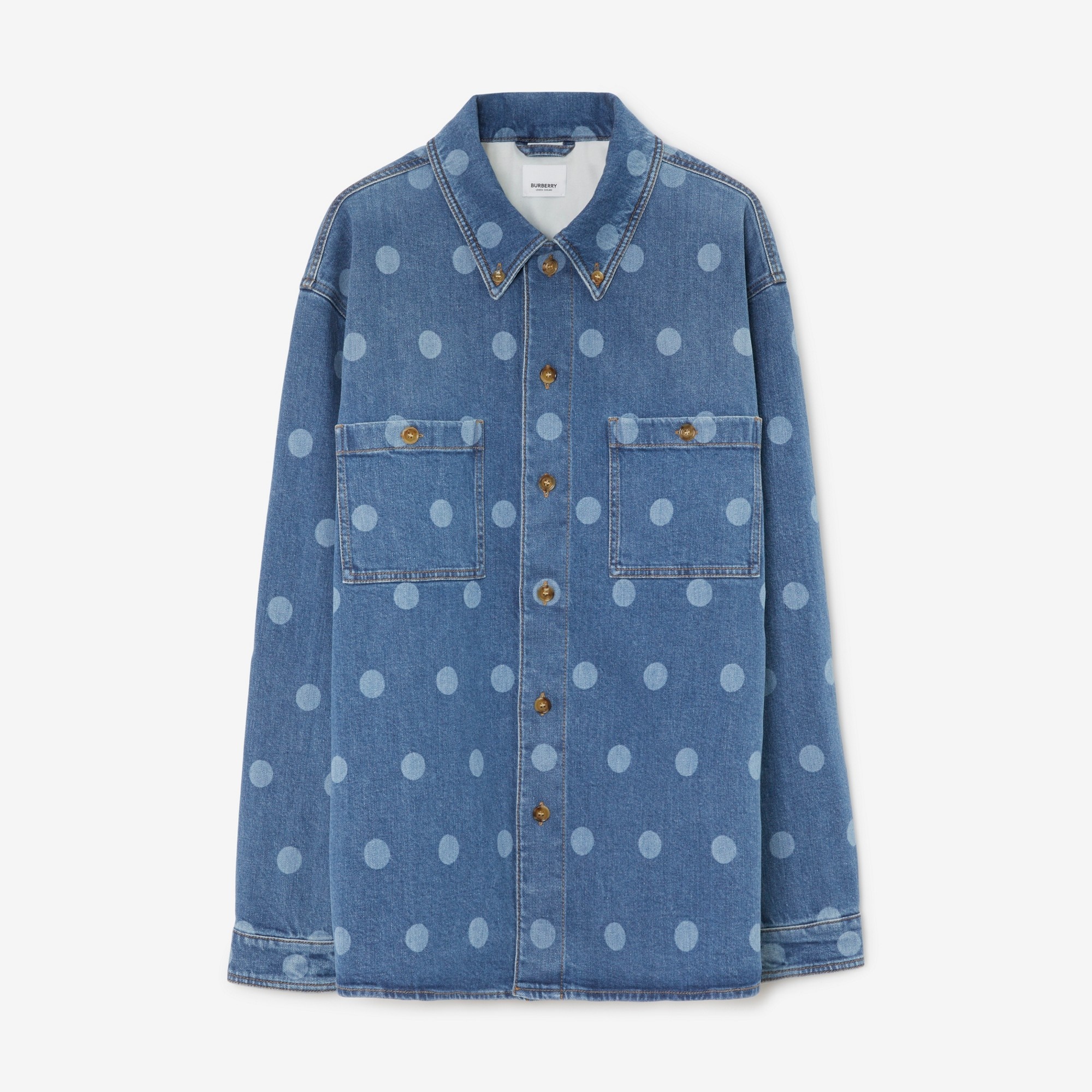 Polka Dot Denim Shirt - 1