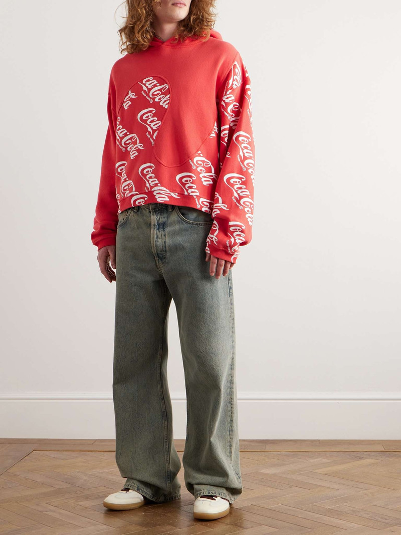 ERL + Coca-Cola Panelled Printed Cotton-Jersey Hoodie outlook