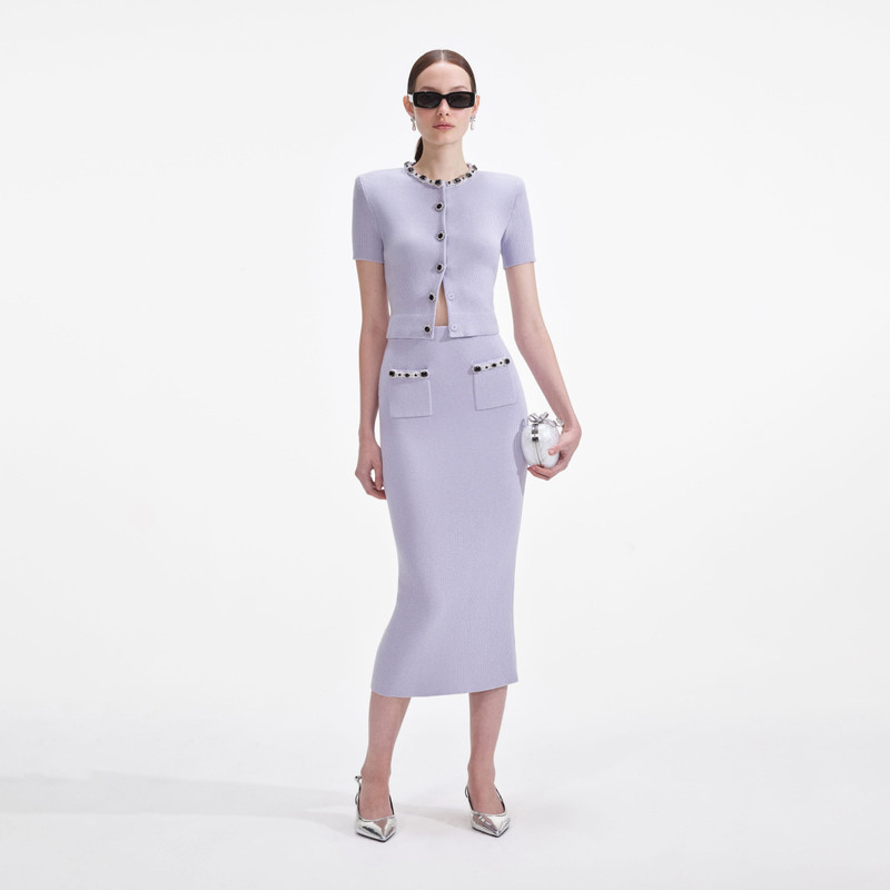 Lilac Embellished Knit Top 1