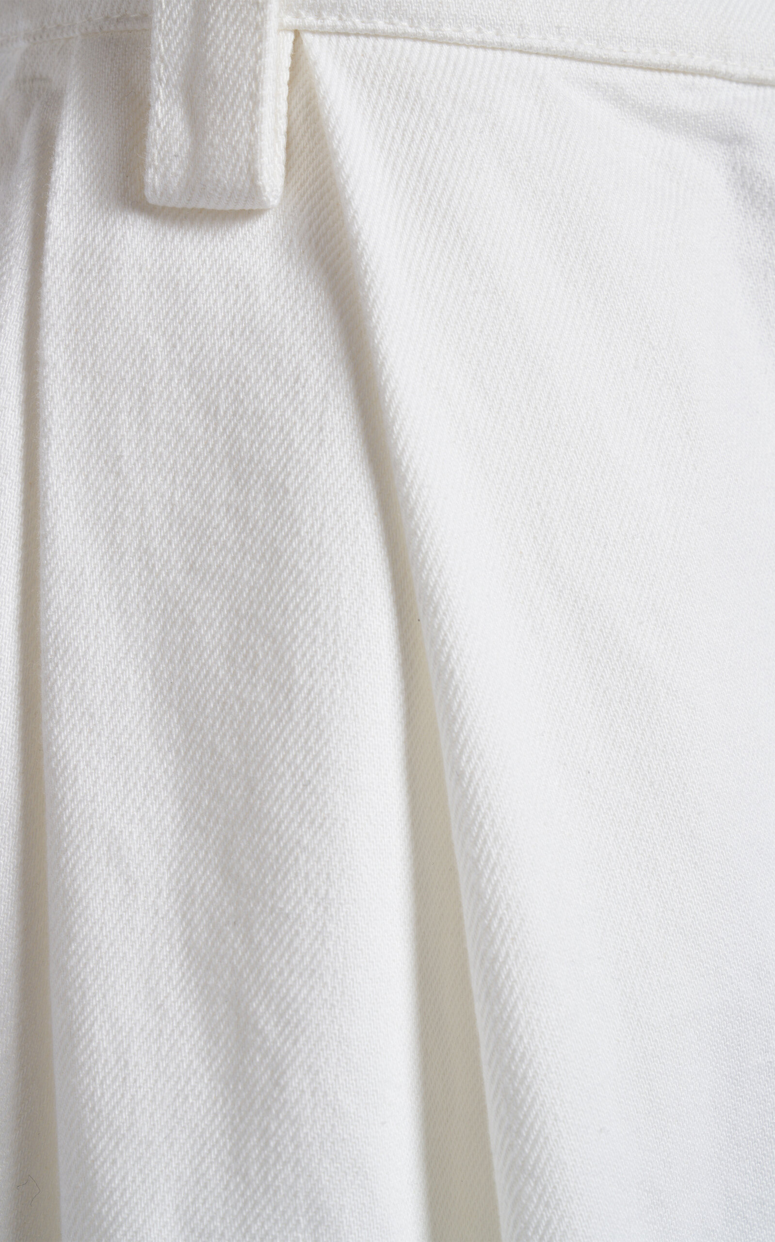Pleated Denim Wide-Leg Trousers white - 5