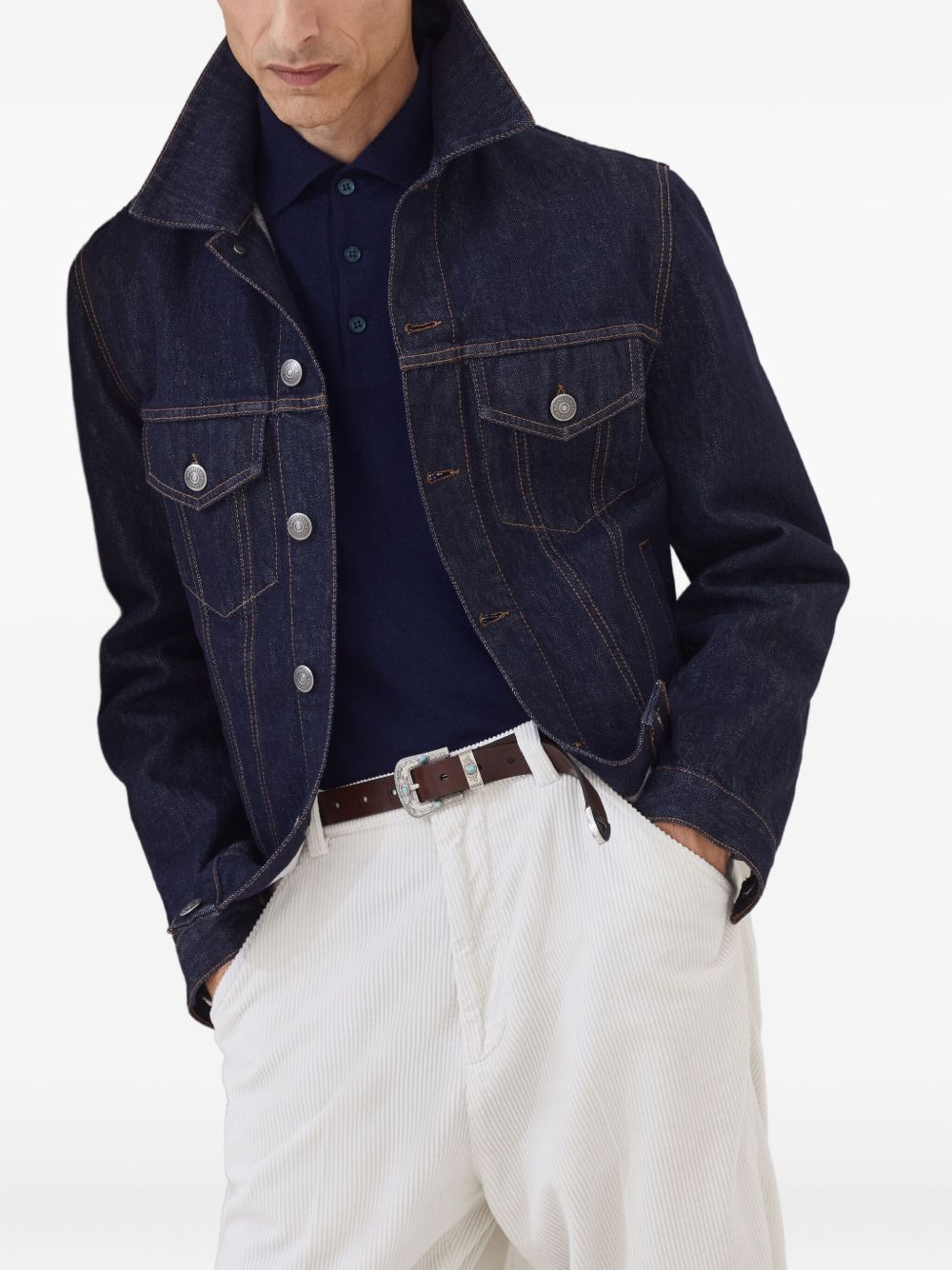 long-sleeved cashmere polo shirt - 5