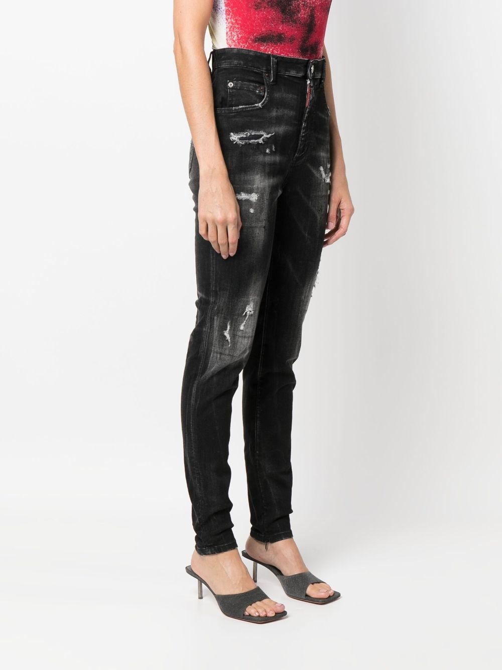 ripped high-waisted jeans - 6