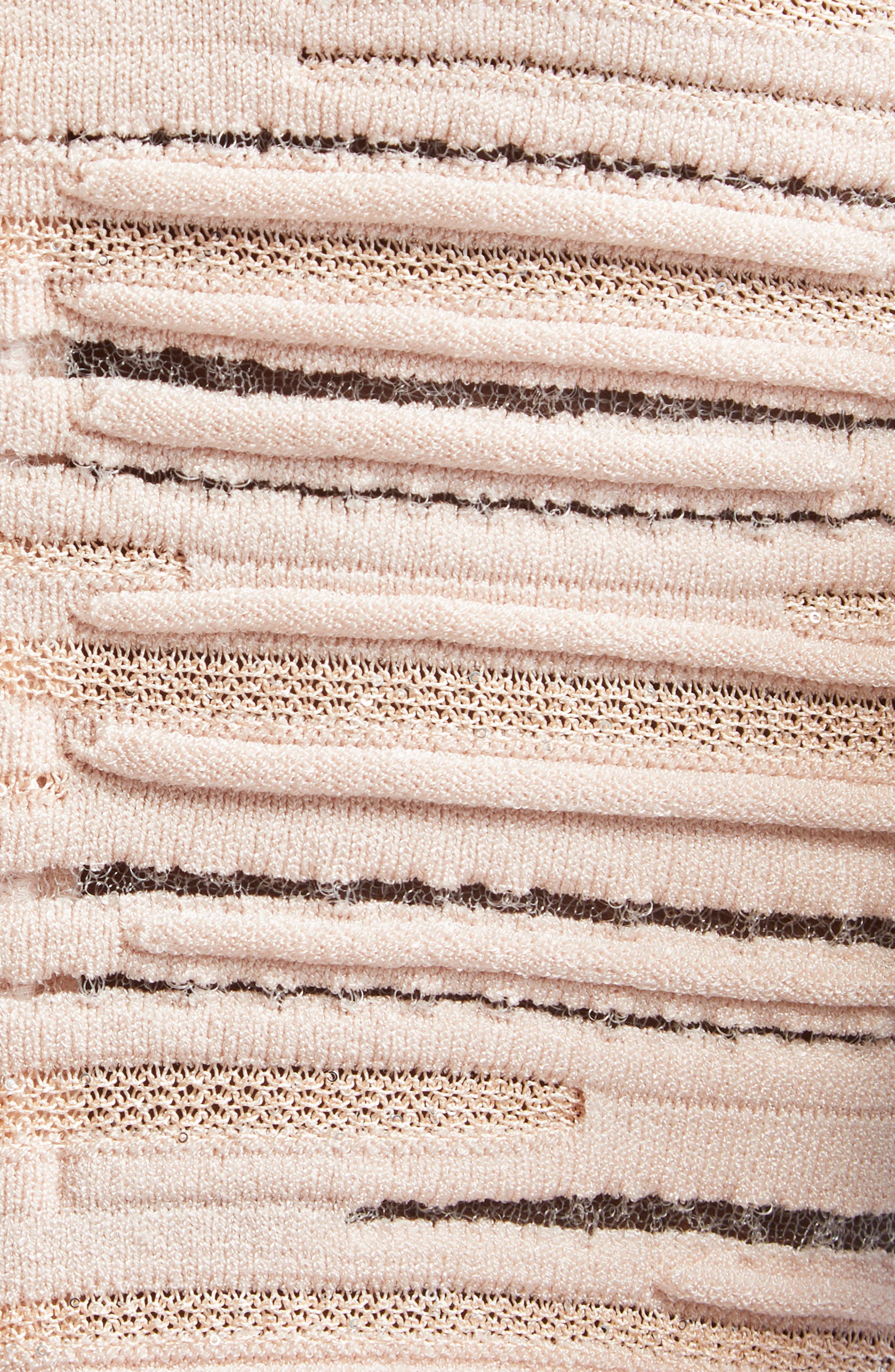 Balmain Textured Stripe Strapless Knit Body-Con Dress in Beige Multi at Nordstrom - 6