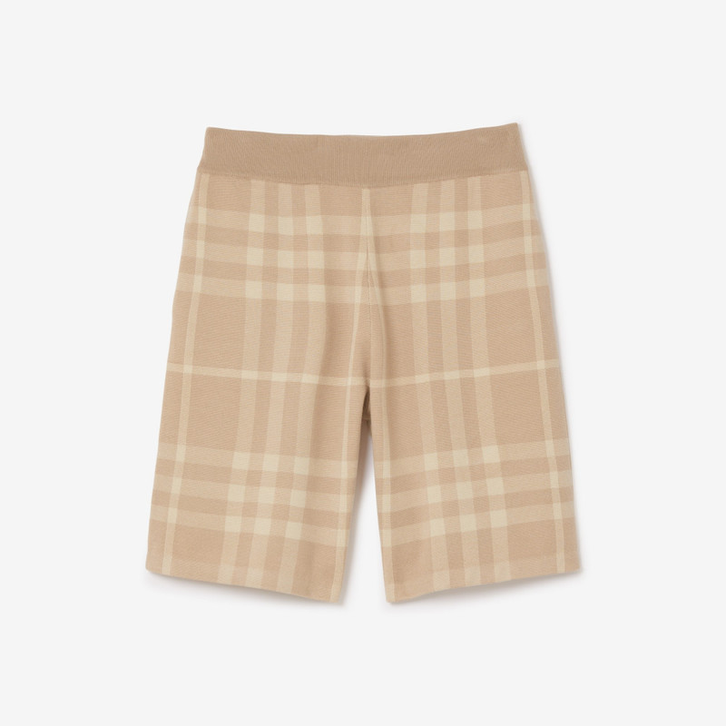 Check Wool Silk Jacquard Shorts 1