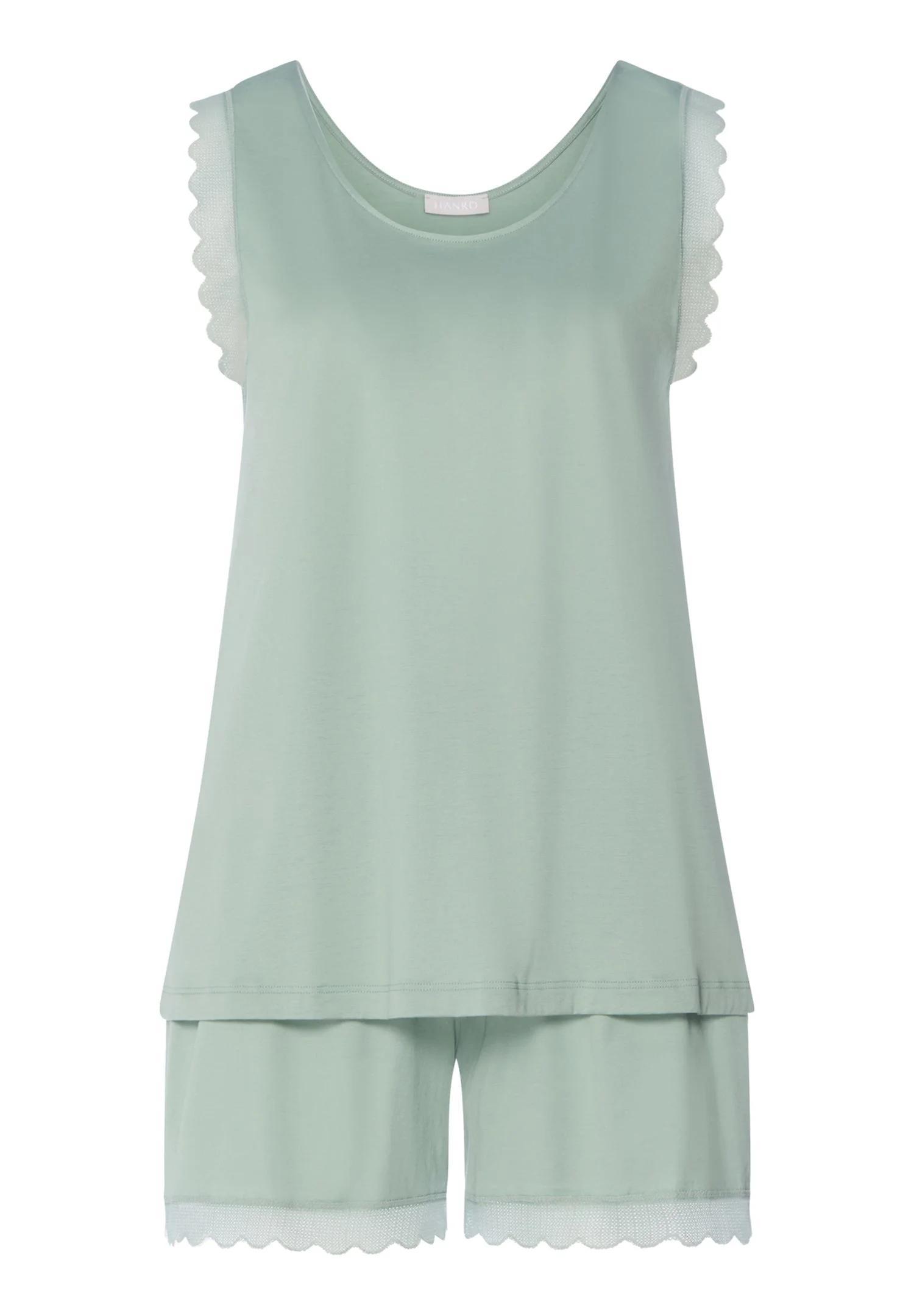 Inaya Scalloped Lace Cotton Pajama Set - 1
