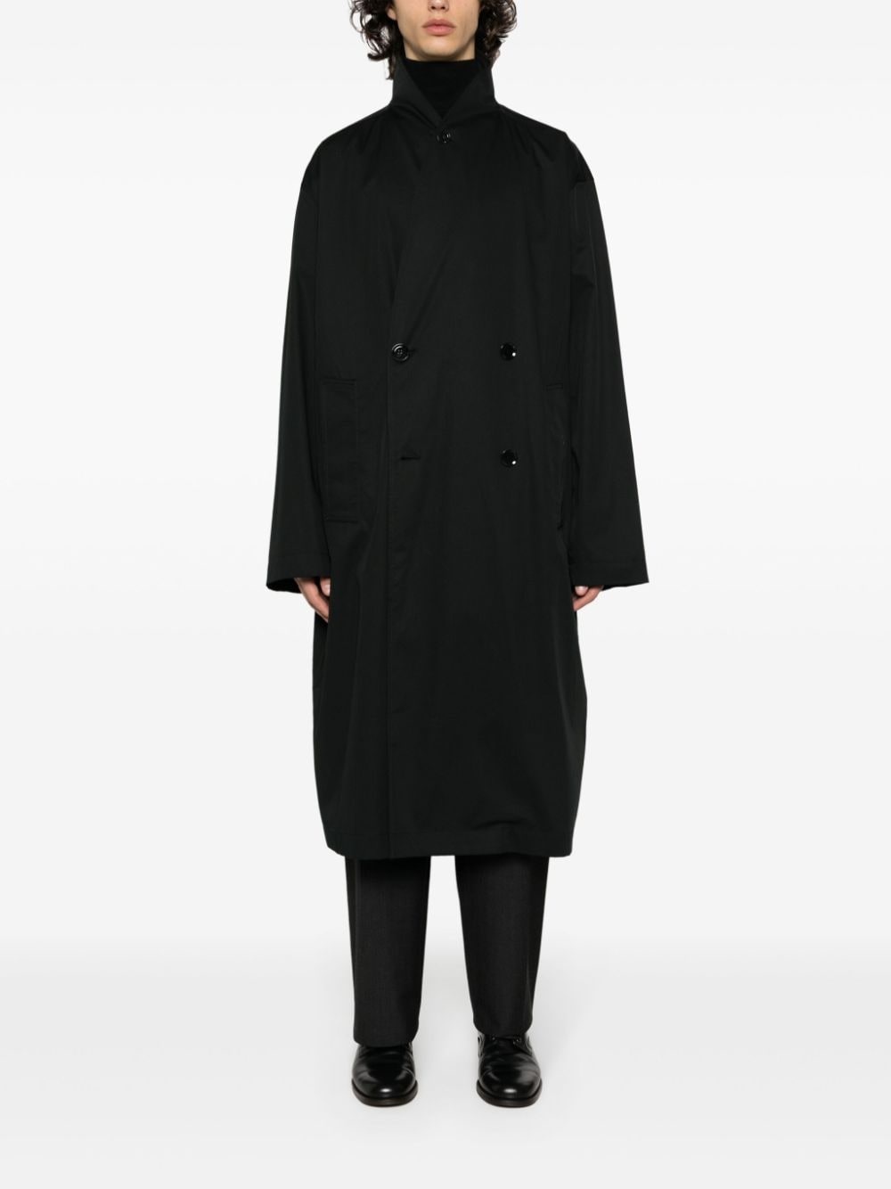 double-breasted cotton trench coat - 2