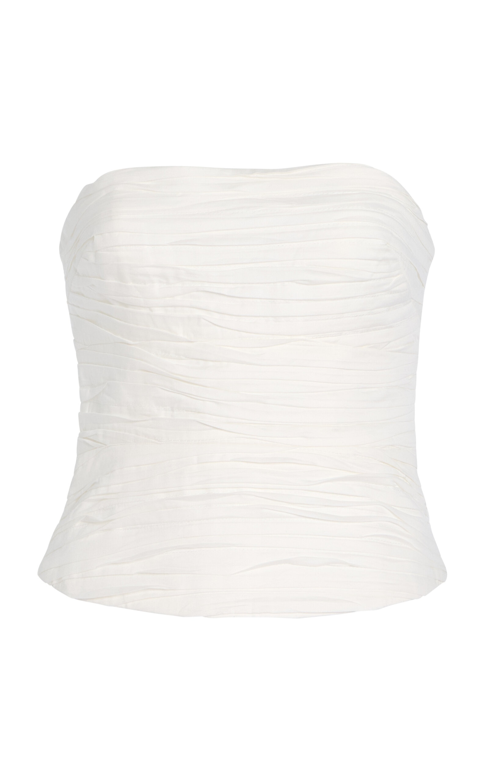Sunbeam Ruched Cotton Bustier ivory - 1