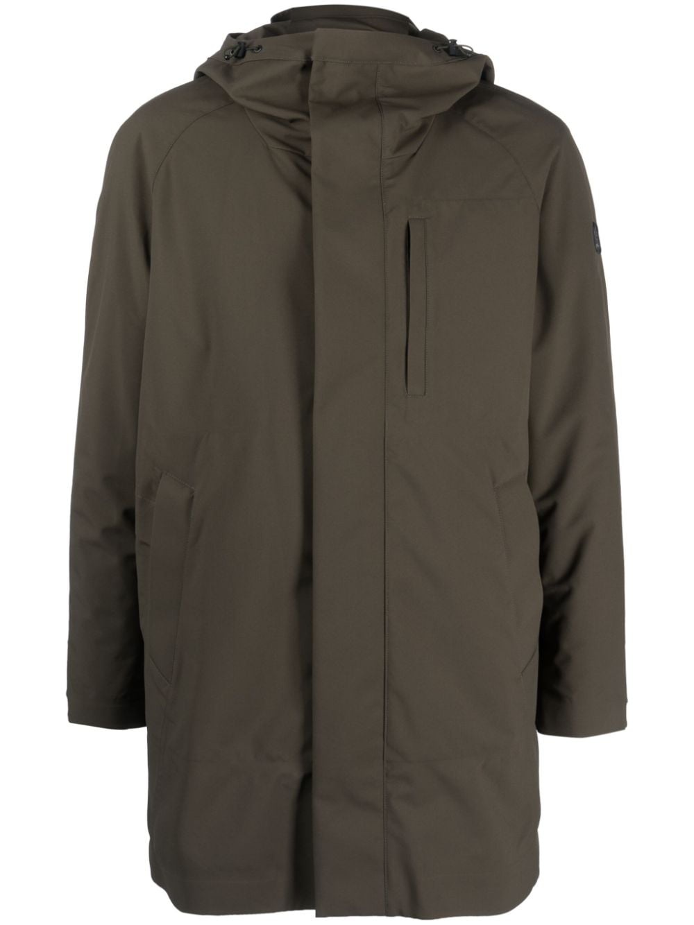 long-line hooded parka coat - 1
