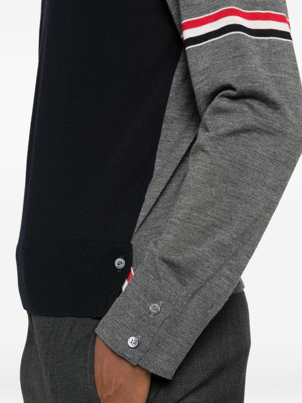 panelled wool sweater - 5
