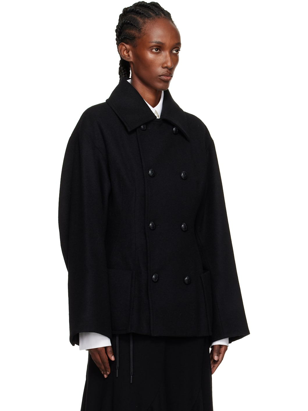 Black Darts Pea Coat - 2