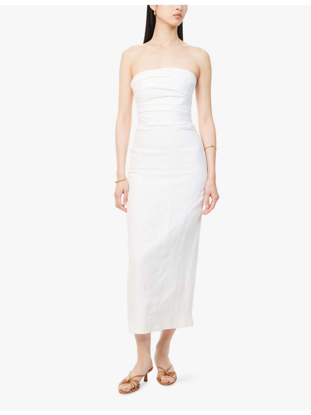 Sabella Strapless Linen Maxi Dress - 3
