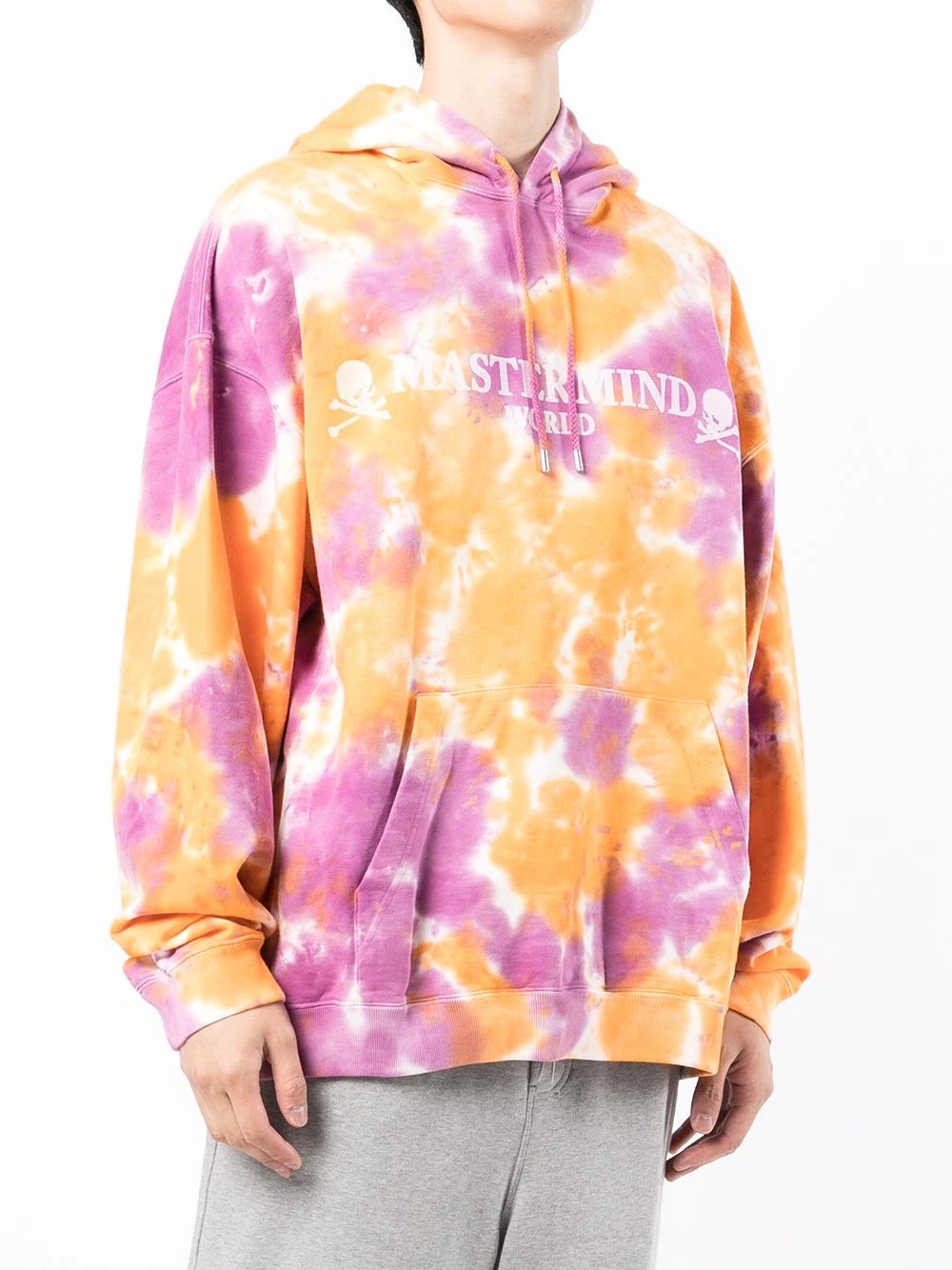 logo-print tie-dye hooded sweatshirt - 3