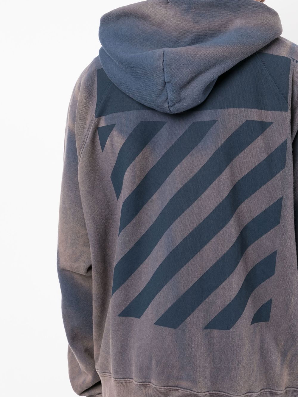 Diagonals drawstring hoodie - 5