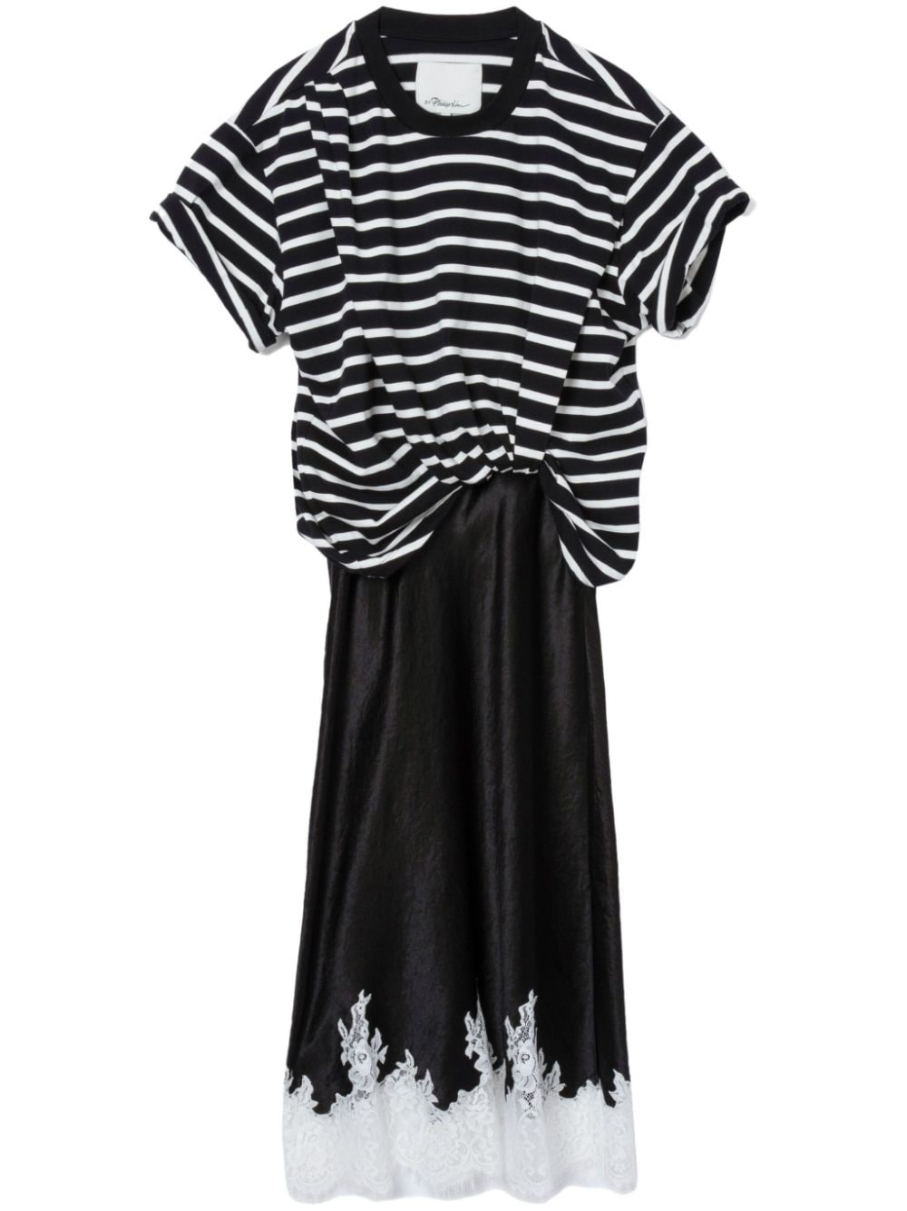 stripe-print draped T-shirt dress - 1