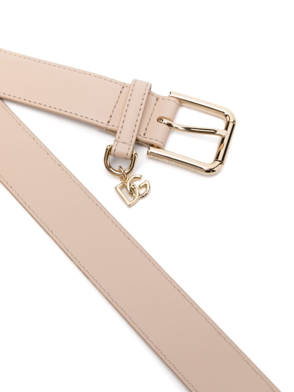 logo-charm leather belt - 2