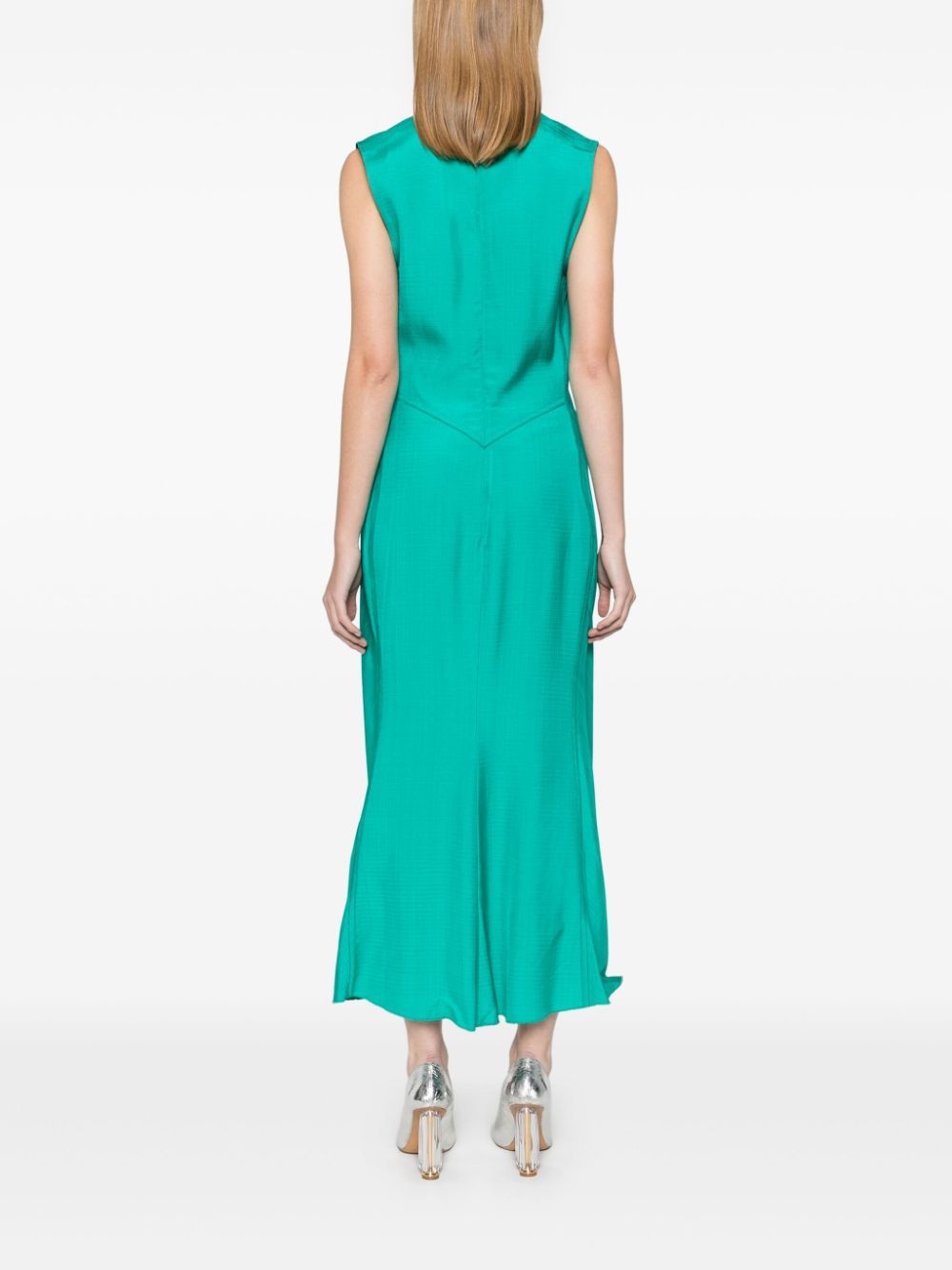 sleeveless gathered midi dress - 4