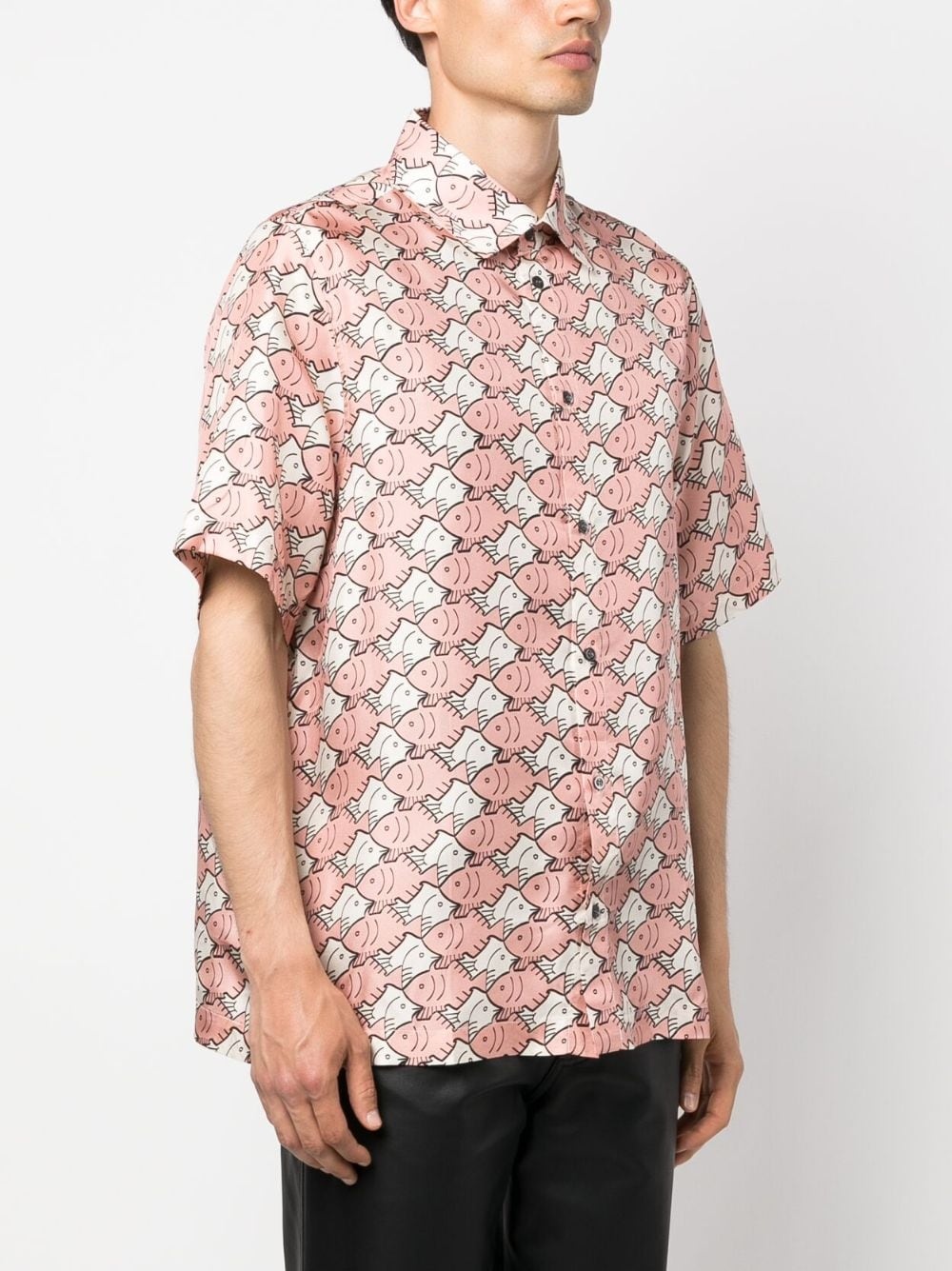 dolphin-print silk shirt - 3