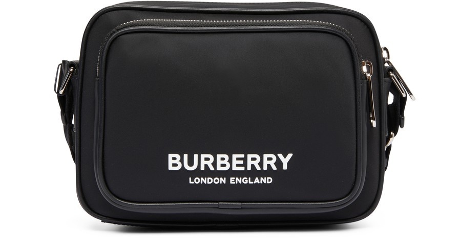 BURBERRY☆25SS ロゴポイント クロスバッグ BLACK Burberry Logo Print Nylon Crossbody Bag | 24s | REVERSIBLE
