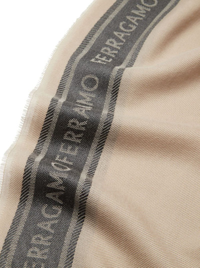 FERRAGAMO color-block logo-print scarf outlook