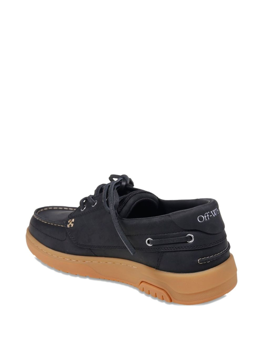 contrast-stitch boat shoes - 3