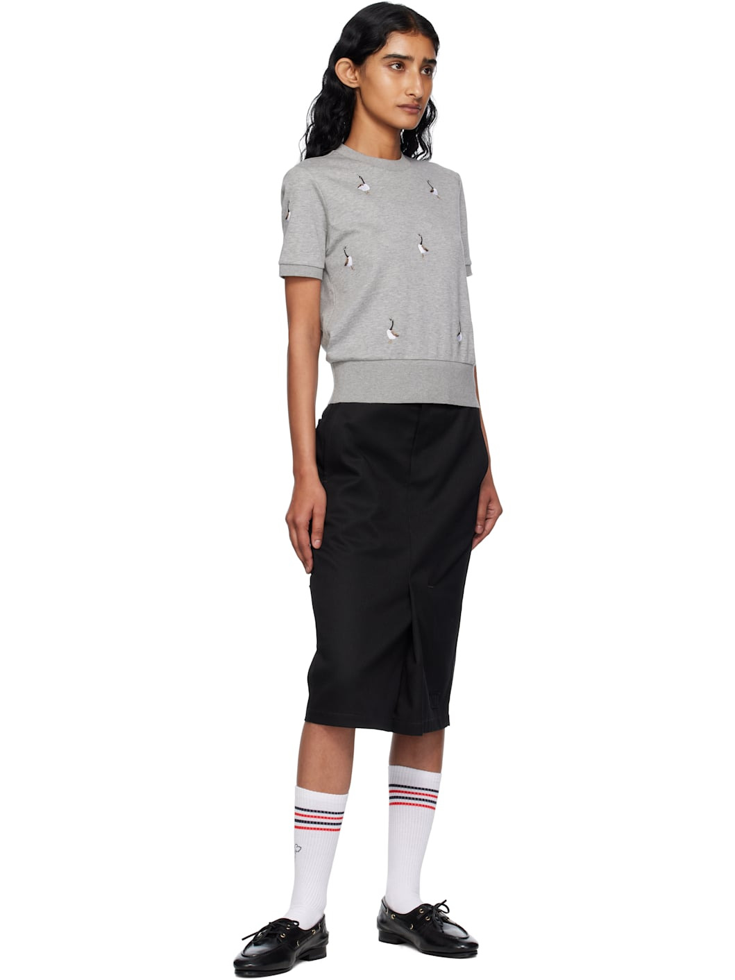Gray Cotton Milano Geese T-shirt - 4
