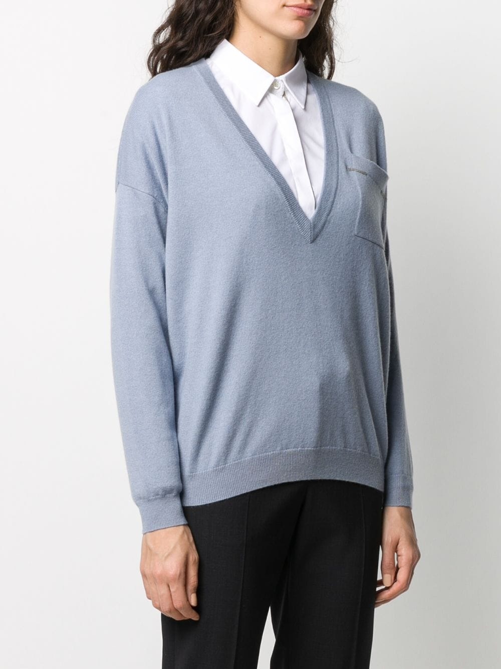 v-neck cashmere jumper - 3