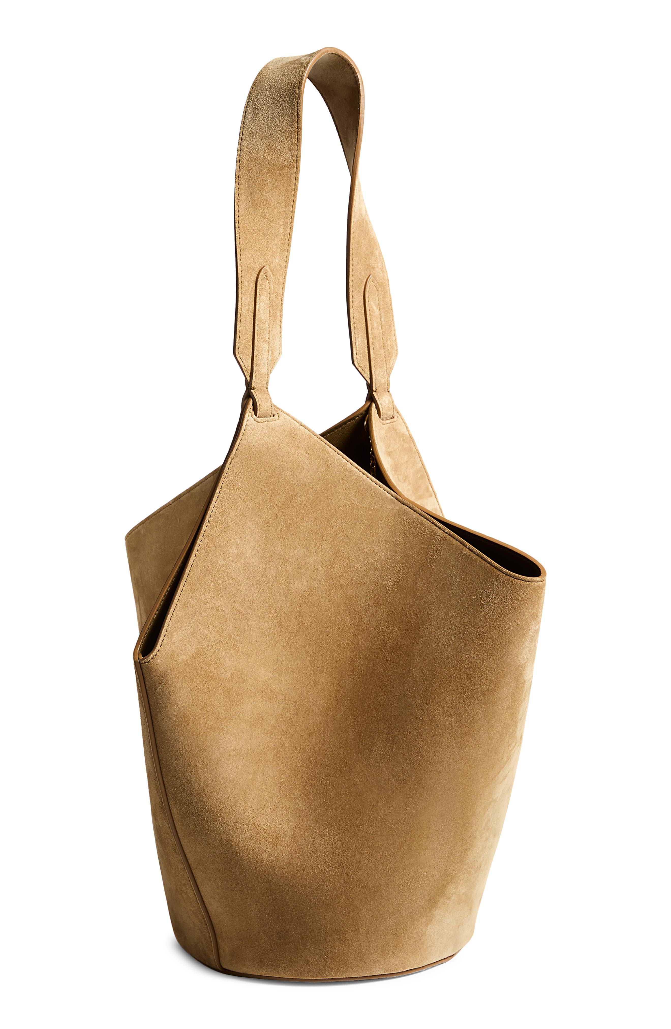Khaite Small Lotus Leather Top Handle Bag in Mud at Nordstrom - 3
