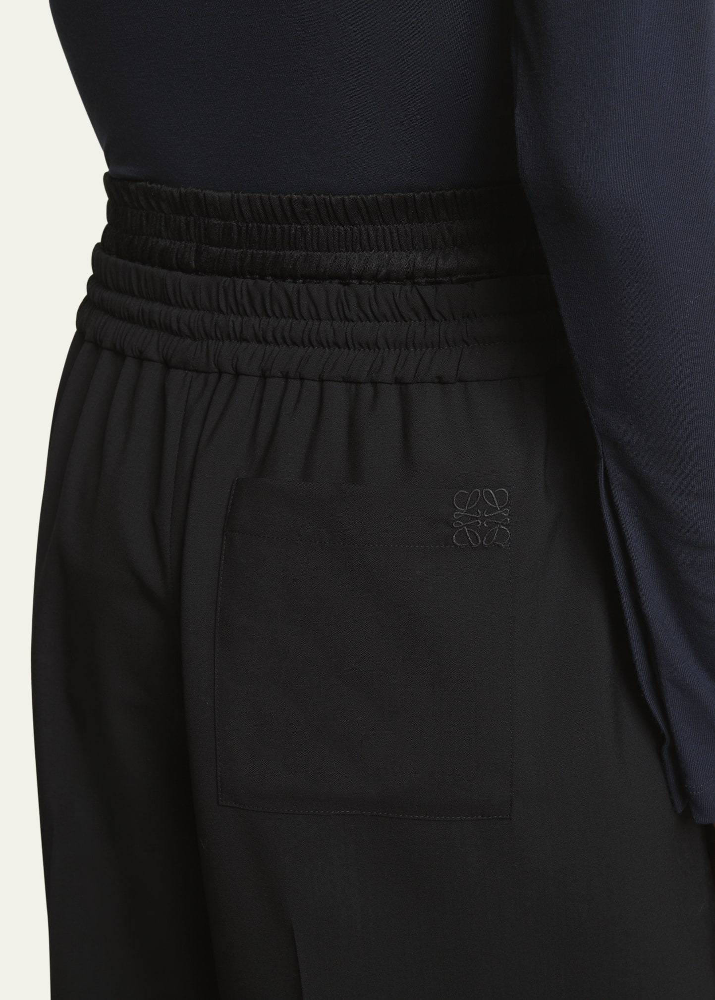 Cropped Double Waistband Wool Trousers - 5